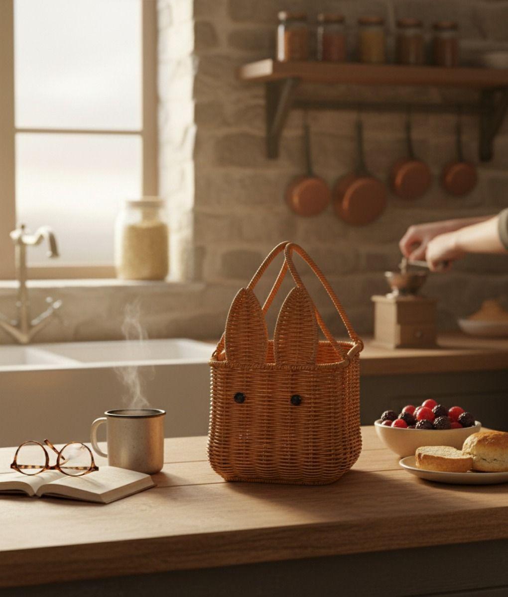 Canasto Decorativo Cesto Encantador Diseño Conejo Jhn-4