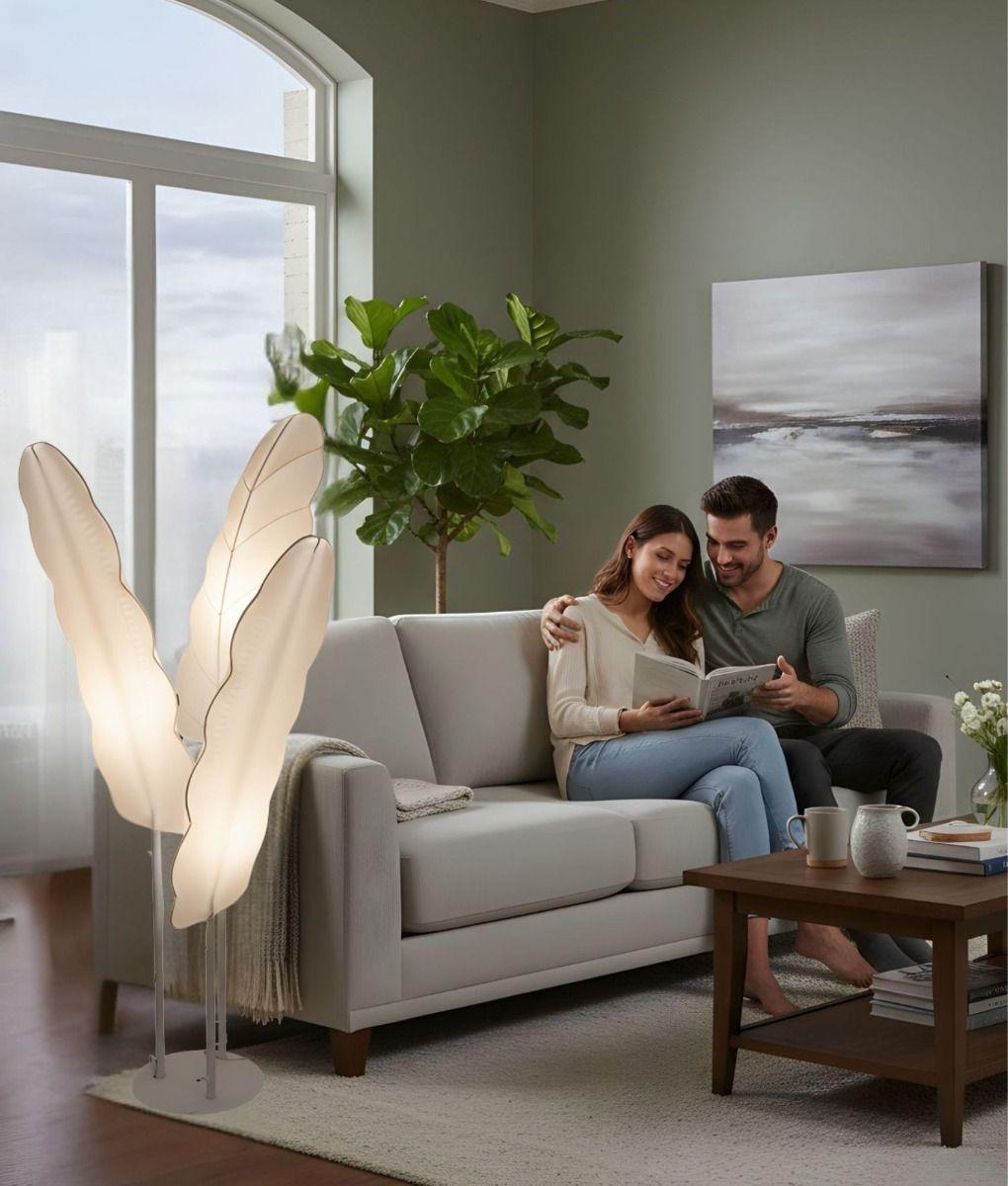 Lámpara Pie Decorativa Forma Hojas Funcional Hogar Jhn-2