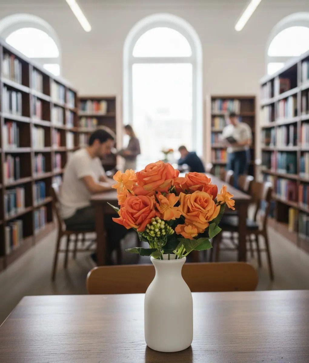 Set 4 Flores Decorativas Artificiales Ramo Floración Jhn-3