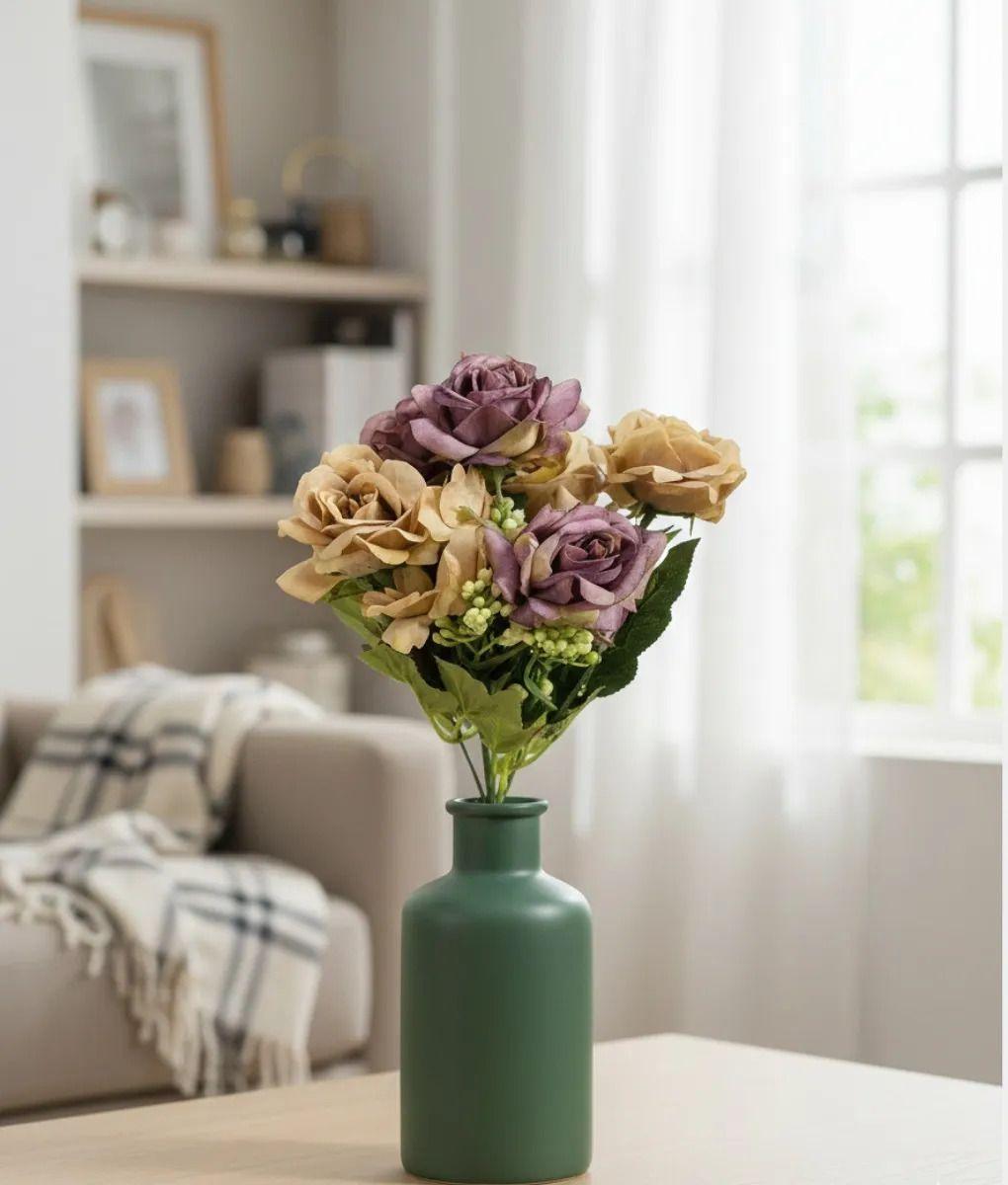 Set 4 Flores Decorativas Artificiales Ramo Floración Jhn-6