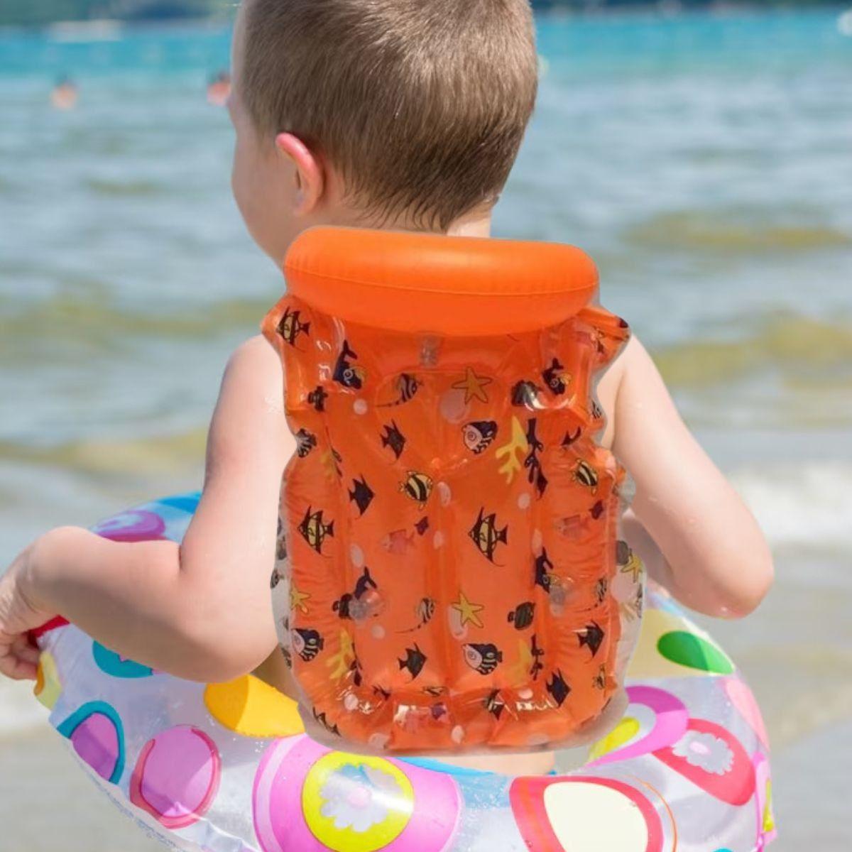 SET 3 CHALECOS SALVAVIDAS INFLABLE NIÑOS PISCINA PLAYA LAU-1