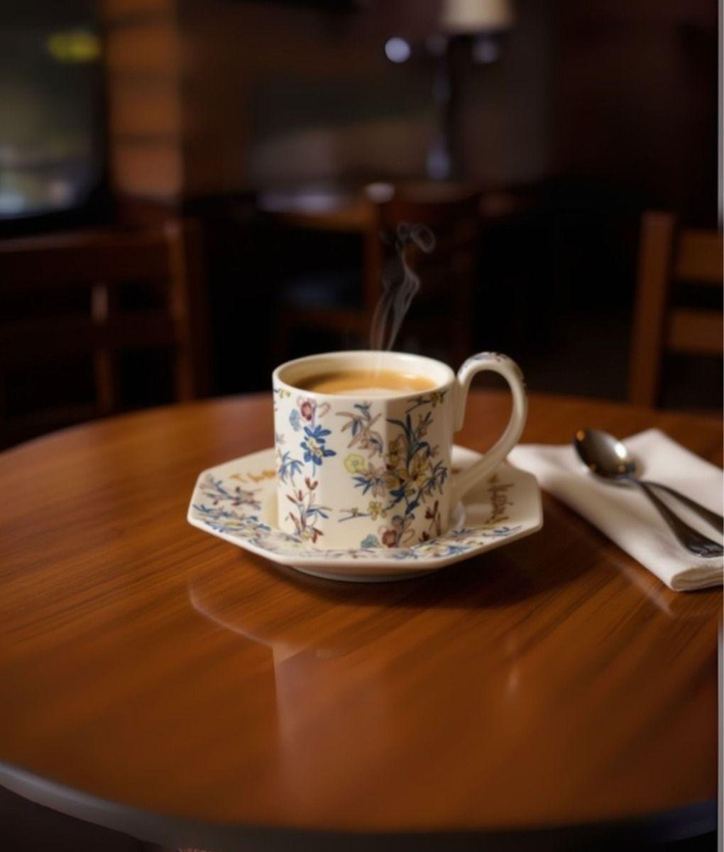 Taza Elegante Platillo Floral Decorativa Hogar Jhn-5