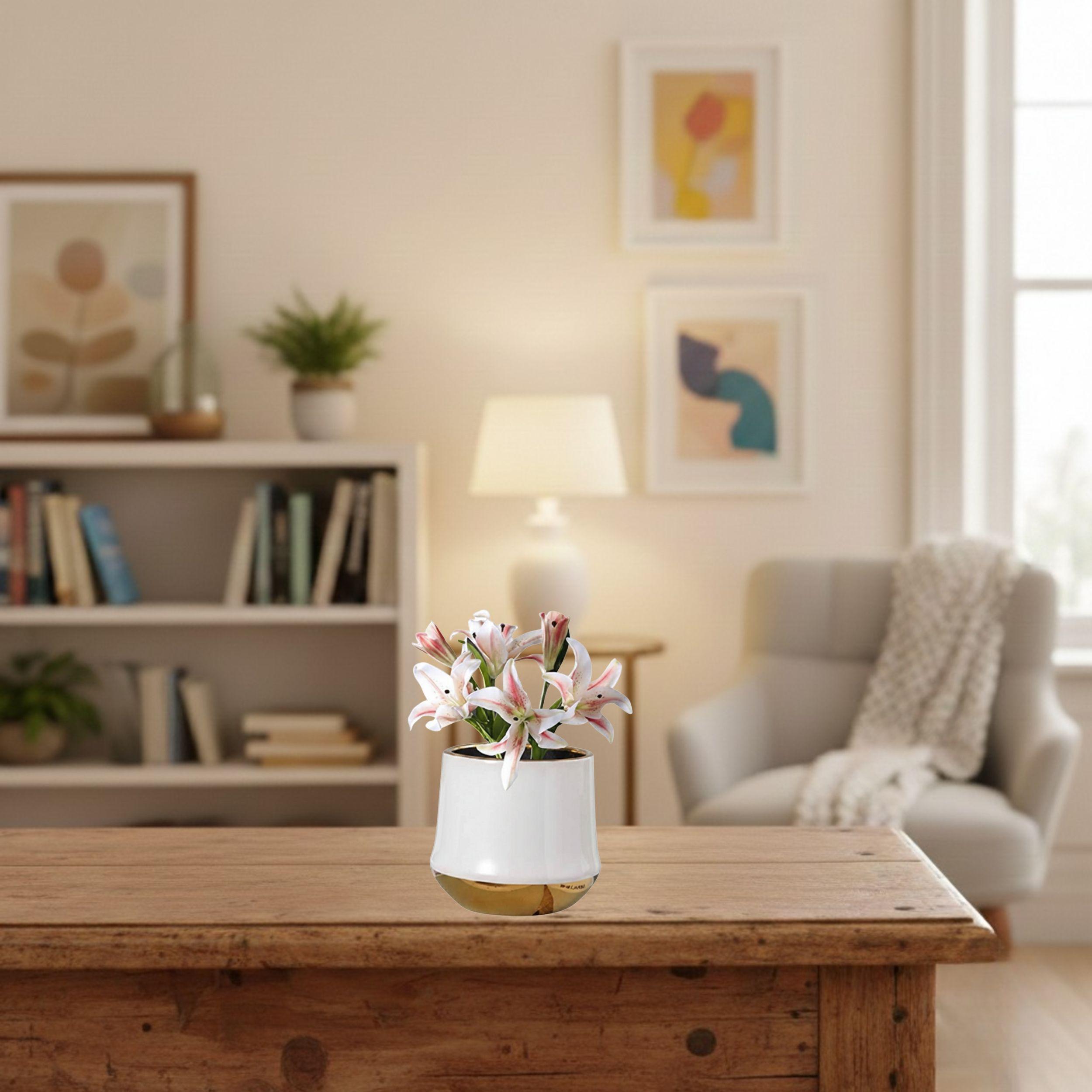 Maceta Elegante Decorativa Planta Interior Oficina ALJ-7