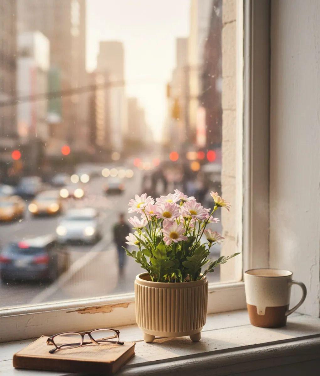 Planta Artificial Decorativa Margaritas Estilo Acanalado Jhn-7