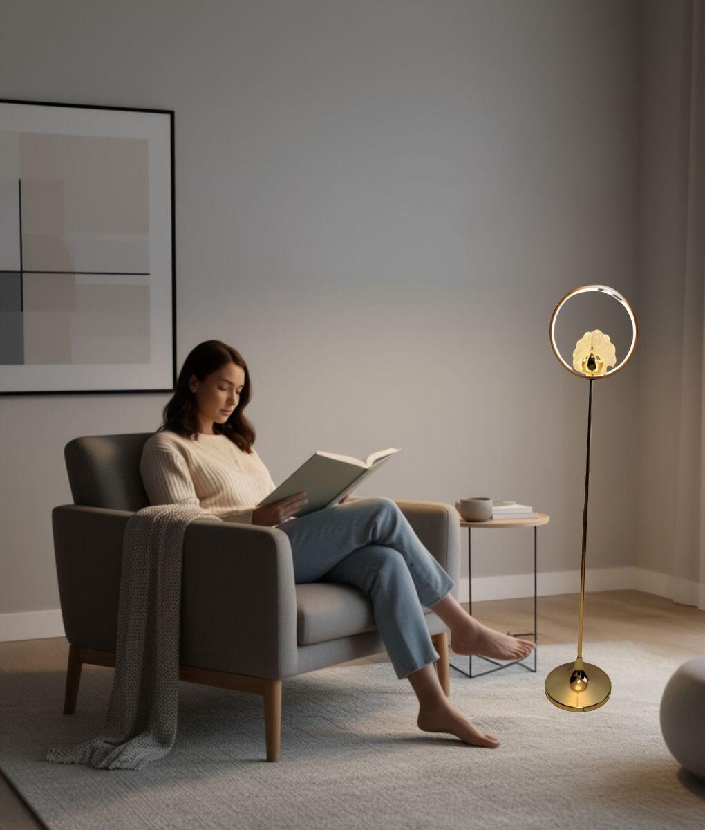 Lámpara Pie Minimalista Decorativa Pedestal Vertical Jhn-3