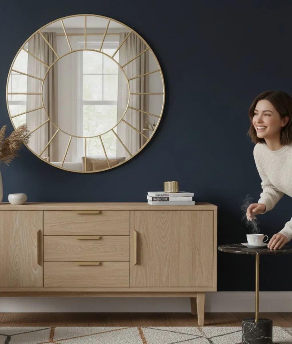 Espejo Decorativo Pared Diseño Sol Minimalista Moderno Jhn-3