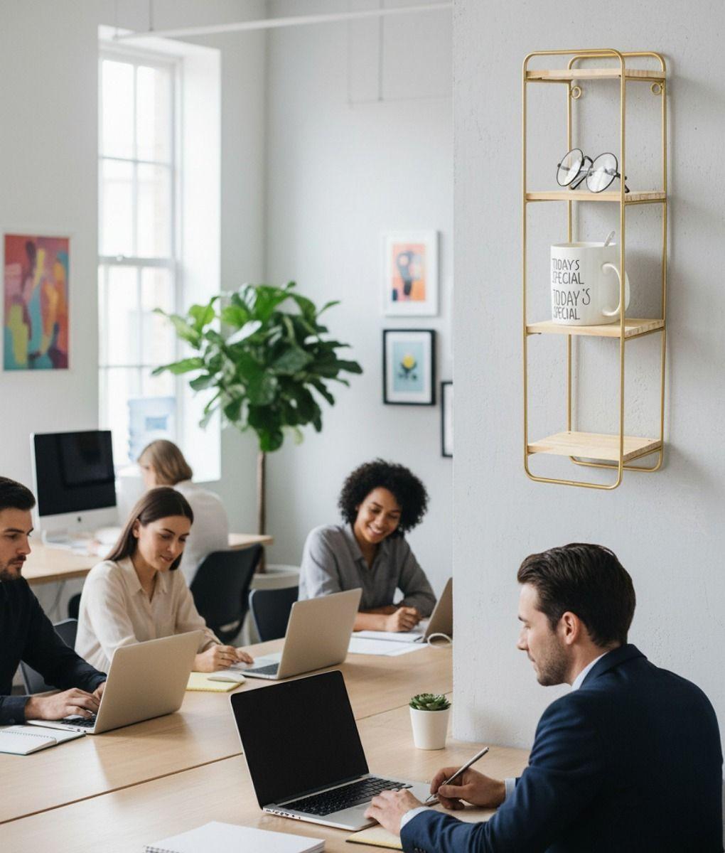 Estantería Pared Rectangular 3 Niveles Vertical Moderno Jhn-2