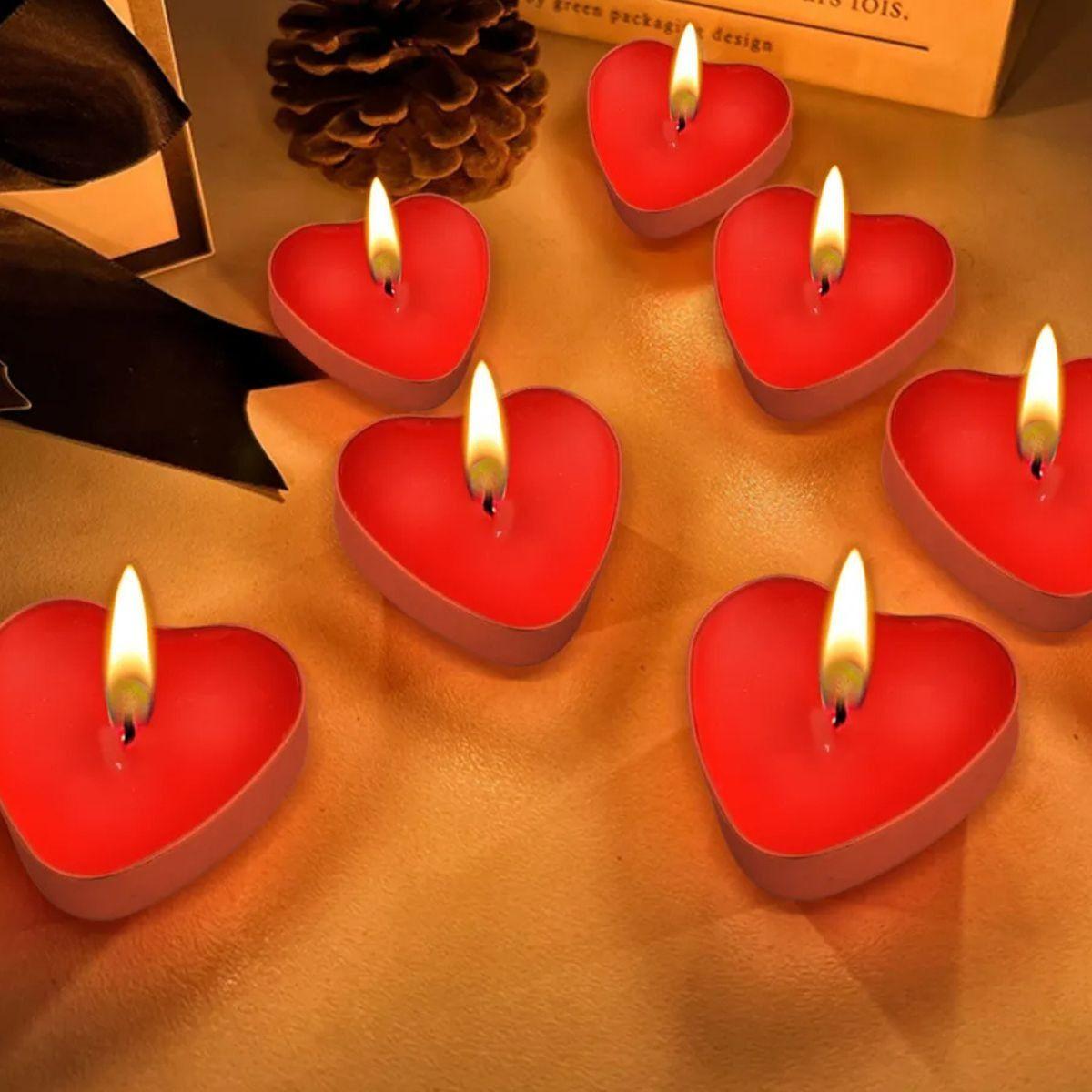 Set 7 Velas Forma Corazón Decoración Romántica Amor Jhn-5