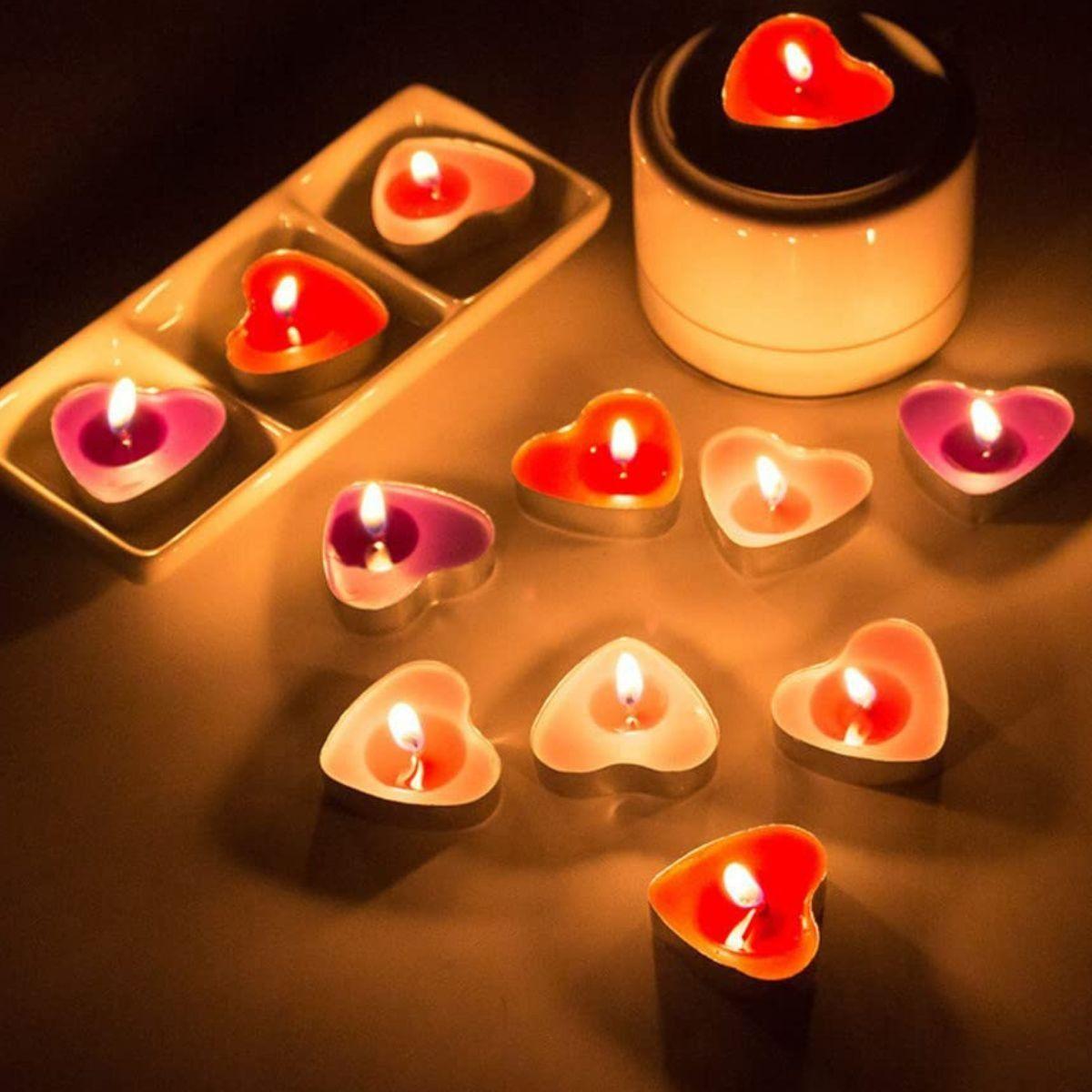 Set 7 Velas Forma Corazón Decoración Romántica Amor Jhn-8