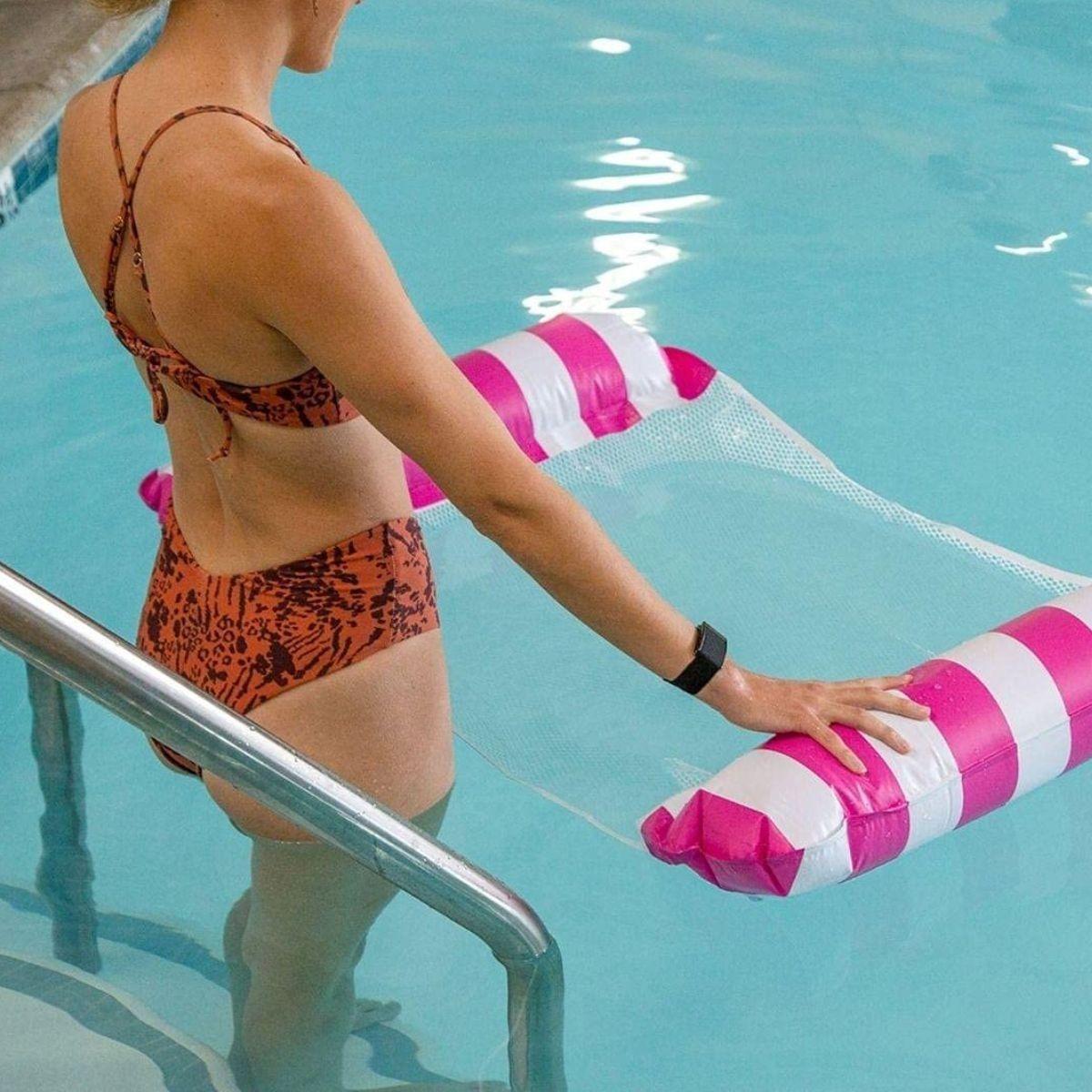 SET 2 INFLABLE FLOTANTE FORMA HAMACA PARA PISCINA LAU-6