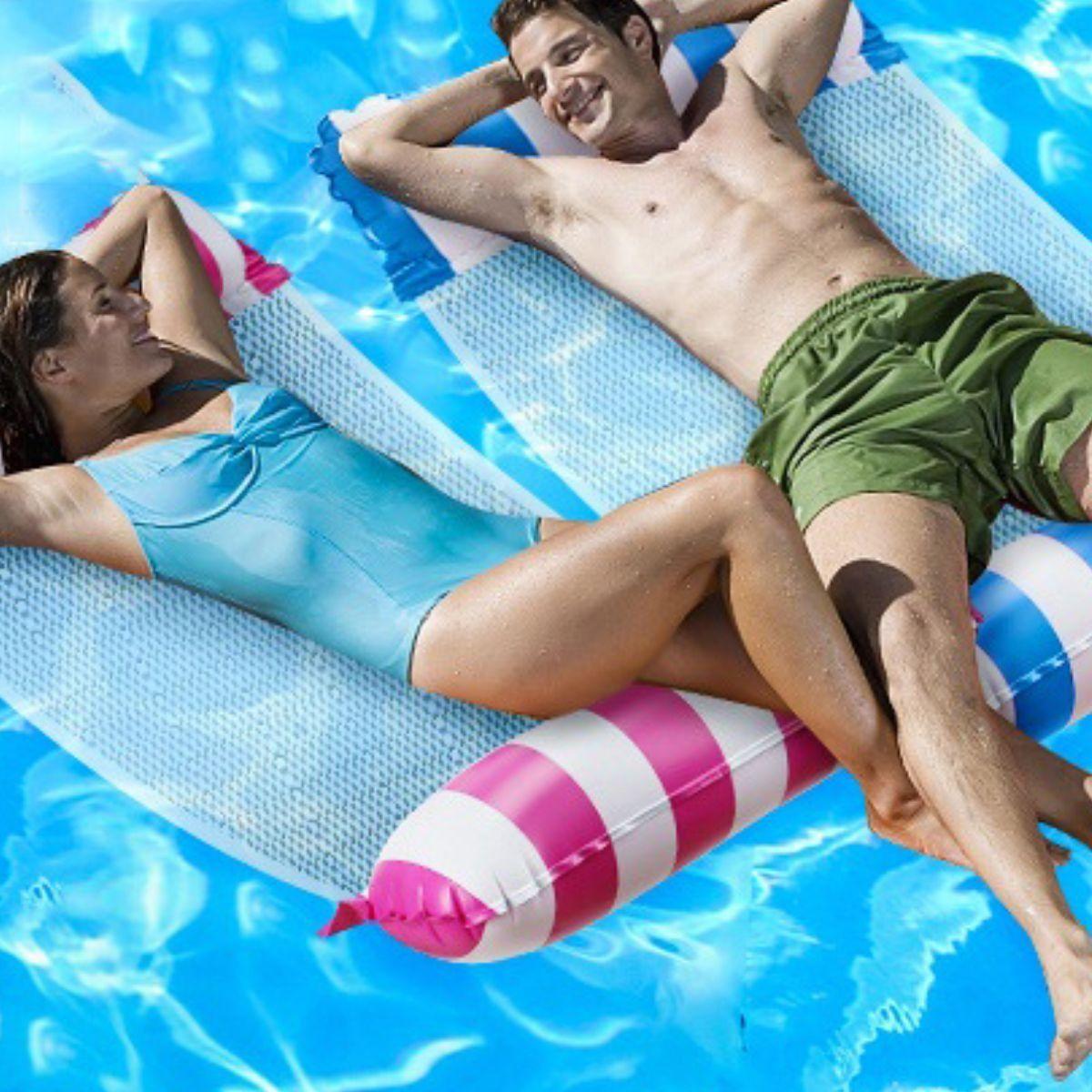 SET 2 INFLABLE FLOTANTE FORMA HAMACA PARA PISCINA LAU-8