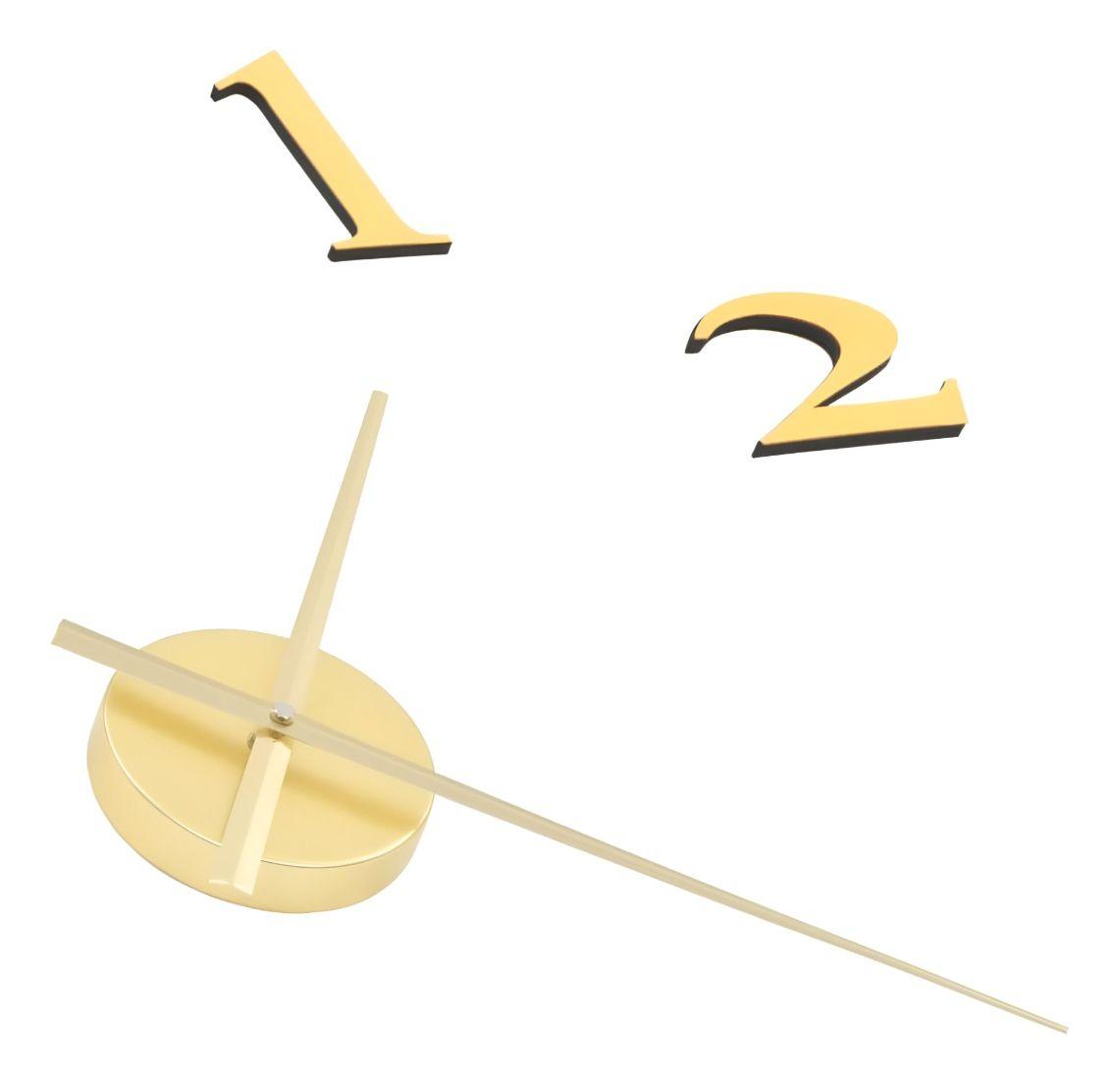 Reloj Pared 3D Grande Decoración Dorado Sin Marco Jhn-5