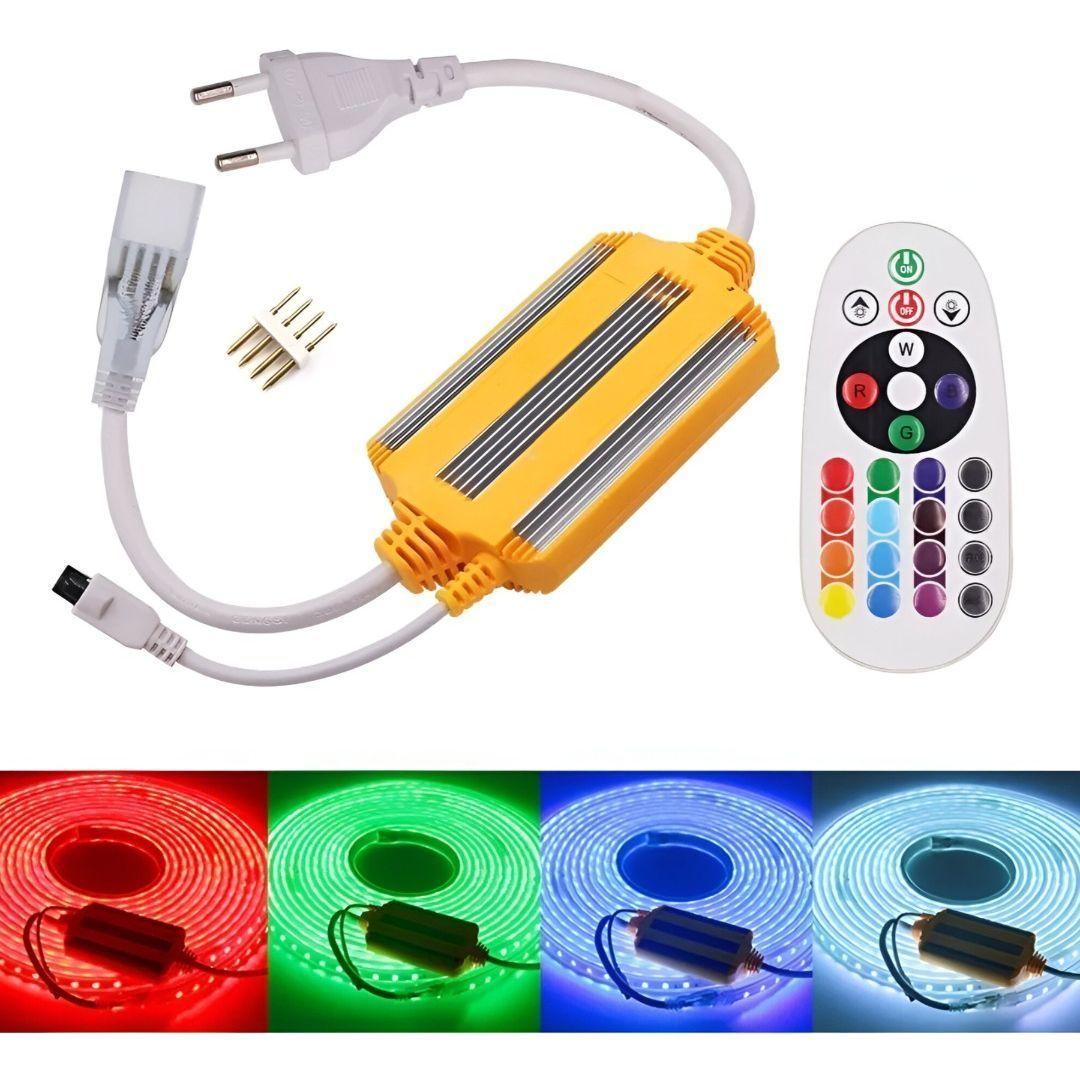 Controlador Iluminador LED RGB Manguera Control Remoto Jhn-3