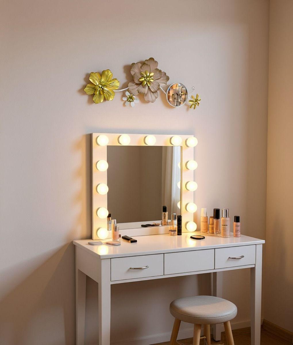 Espejo Decorativo Pared Adorno Versátil Flores Hogar Jhn-8