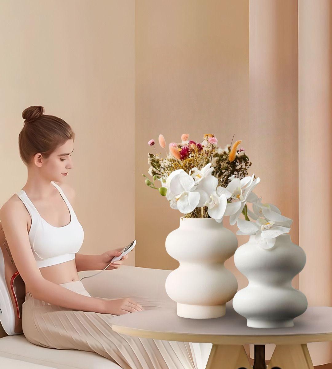 Jarrón Florero Cerámica Decoración Moderno Blanco Hogar Jhn-7