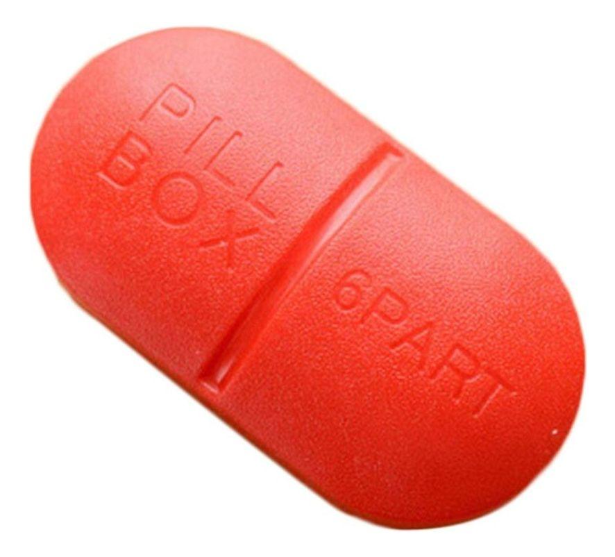 SET 4 PASTILLERO ROJO 6 COMPARTIMIENTOS PORTATIL LAU-0