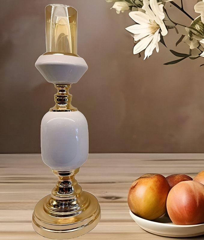 Portavelas Blanco Decoracion Texturizado Elegante Lau-5