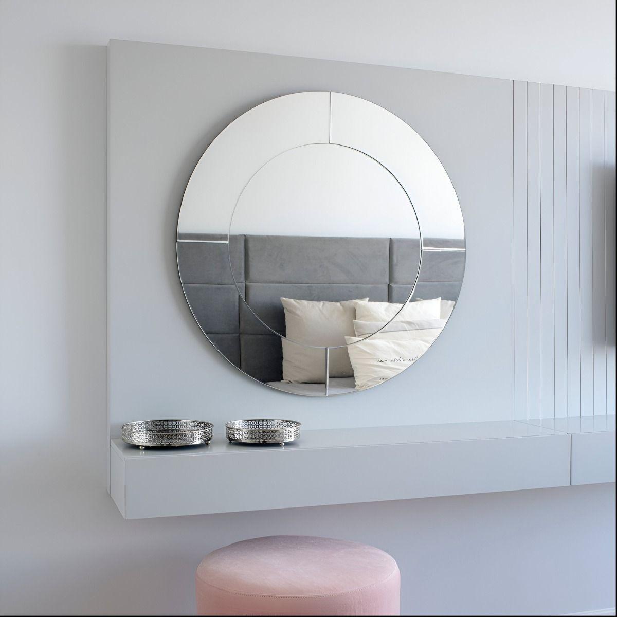 Espejo Pared Redondo Elegante Borde Espejo Decorativo Jhn-2