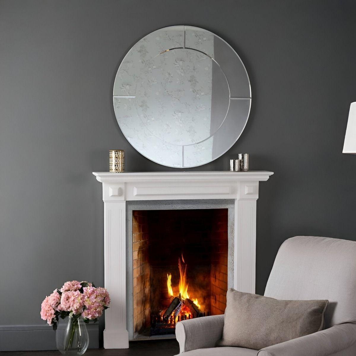 Espejo Pared Redondo Elegante Borde Espejo Decorativo Jhn-8