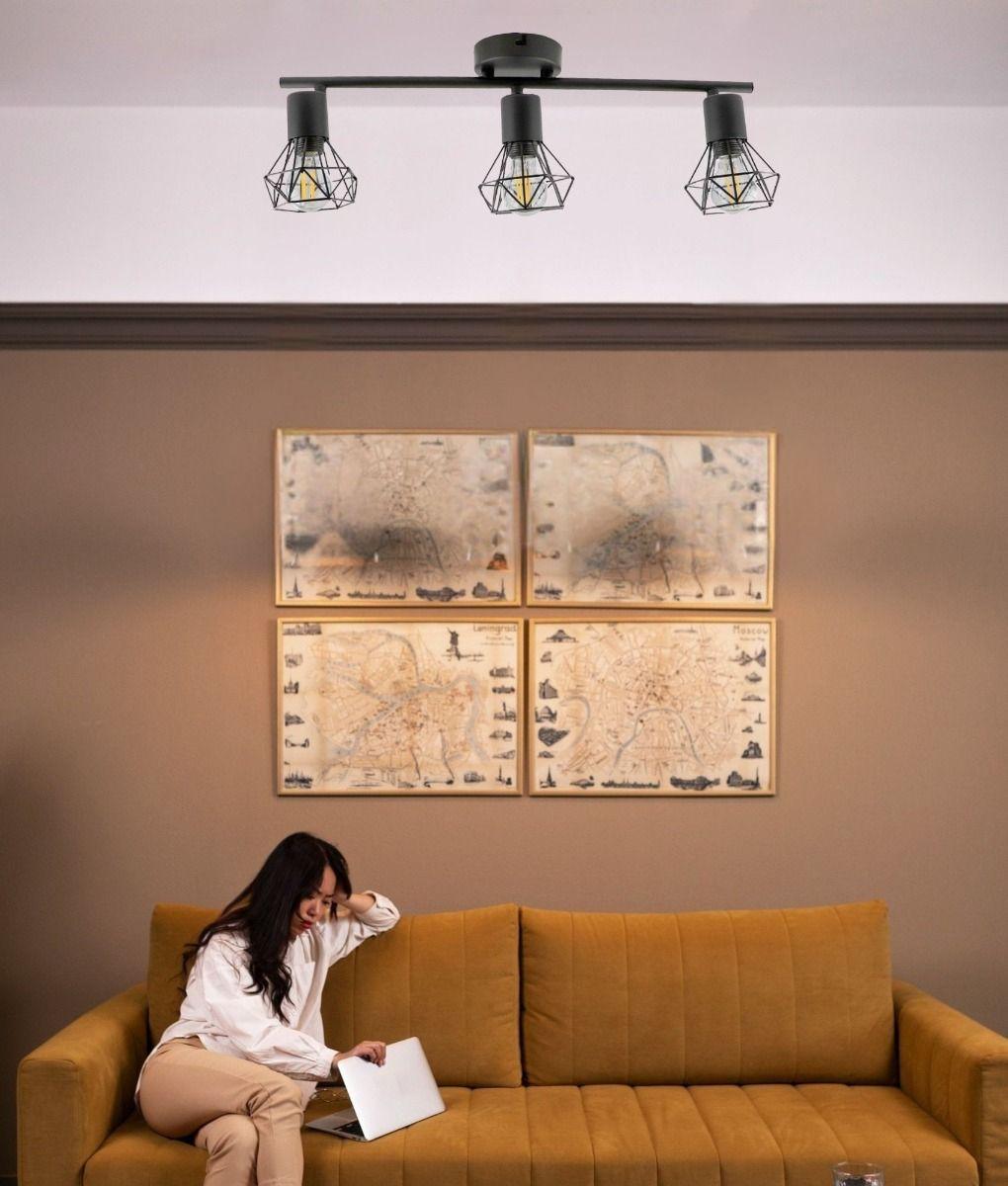 Lámpara Techo 3 Focos Orientables Decorativa Pared Jhn-3