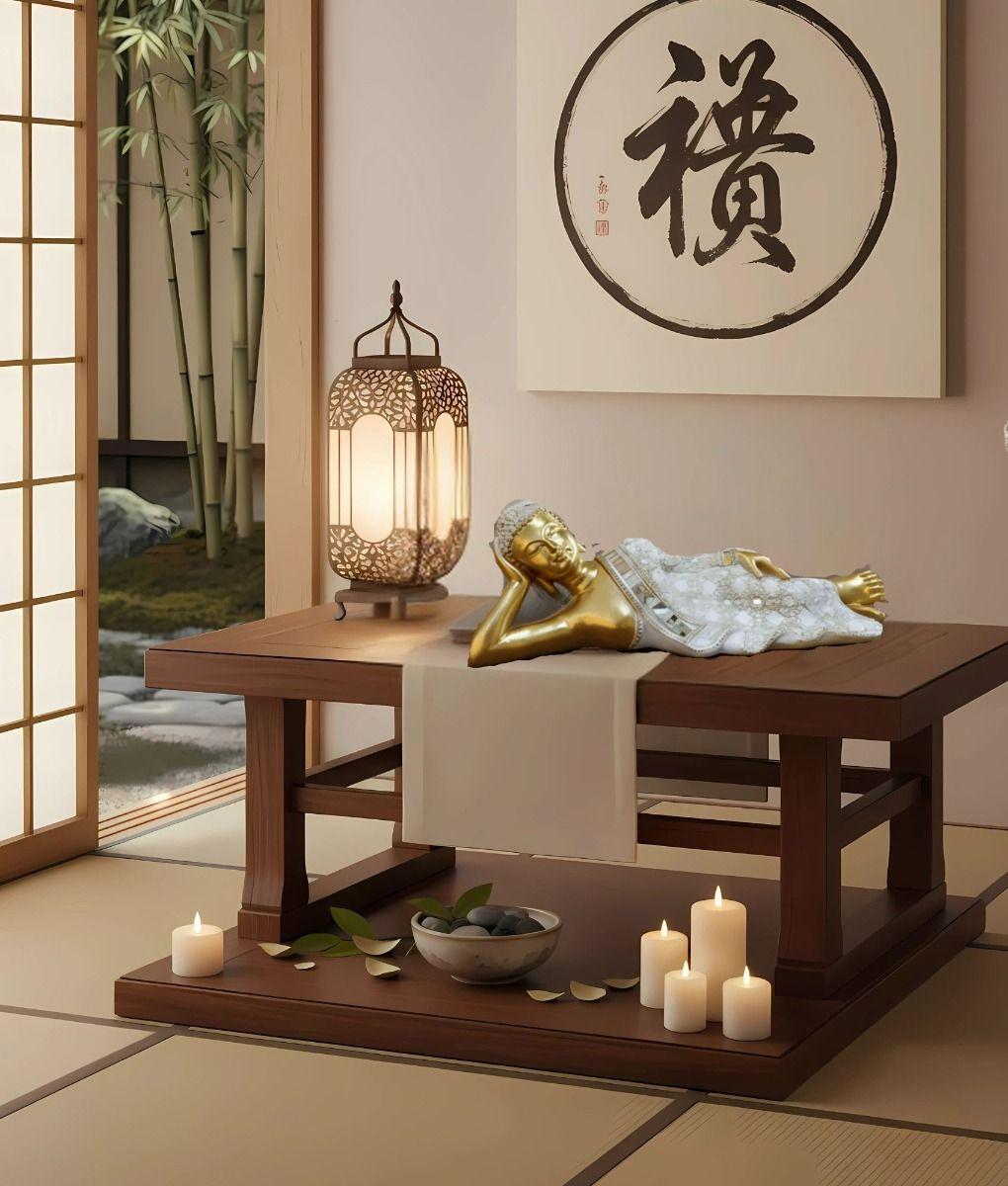 Figura Decorativa Estatua Buda Acostado Meditación Jhn-5