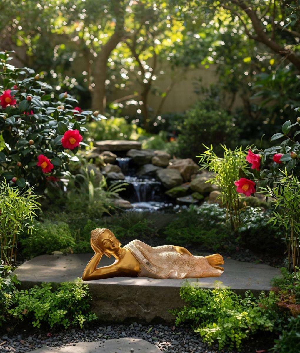 Figura Decorativa Estatua Buda Acostado Meditación Jhn-7