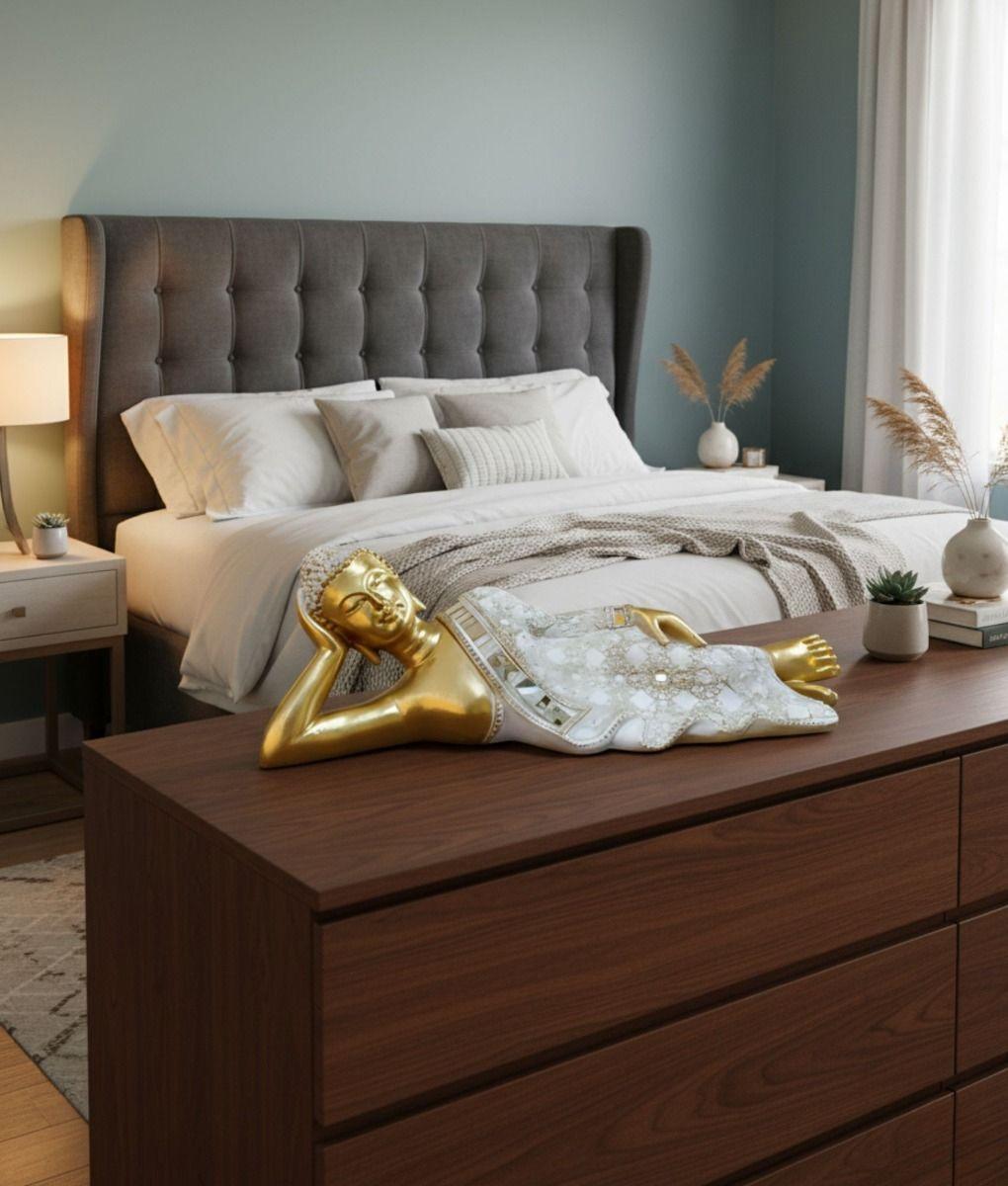 Figura Decorativa Estatua Buda Acostado Meditación Jhn-9