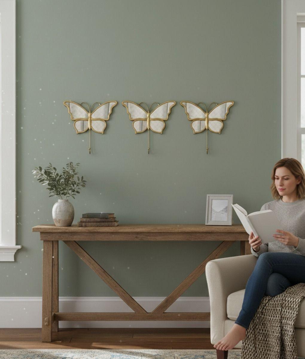 Set 3 Espejo Decorativo Mariposa Adorno Pared Hogar Jhn-4