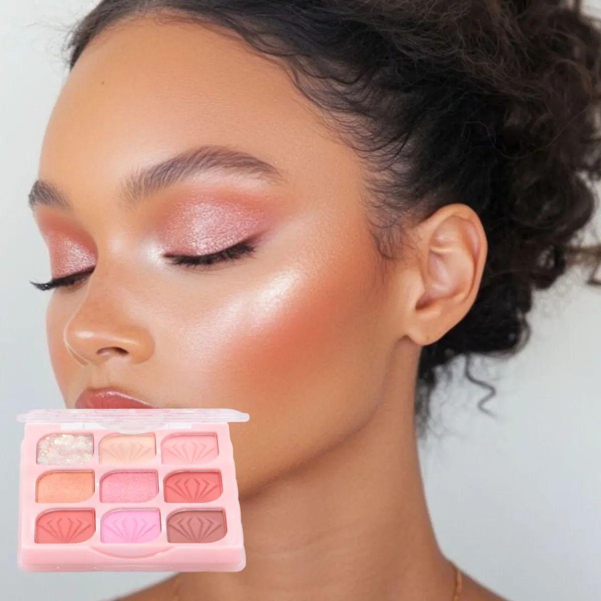 Paleta Sombras Ojos 9 Tonos Compacta Larga Duración ALJ-9