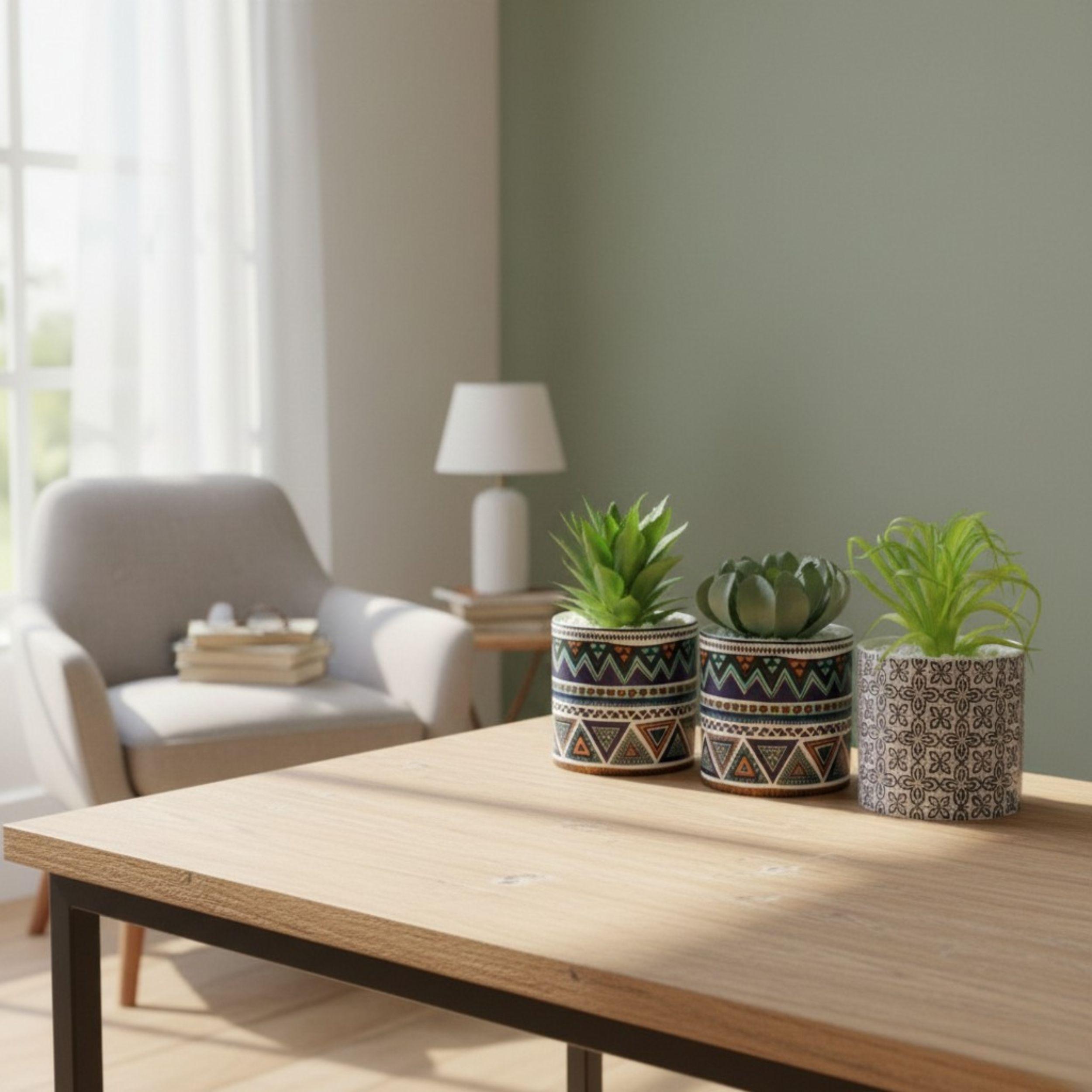 Maceta Artificial Decorativa Etnica Planta Suculenta ALJ-5