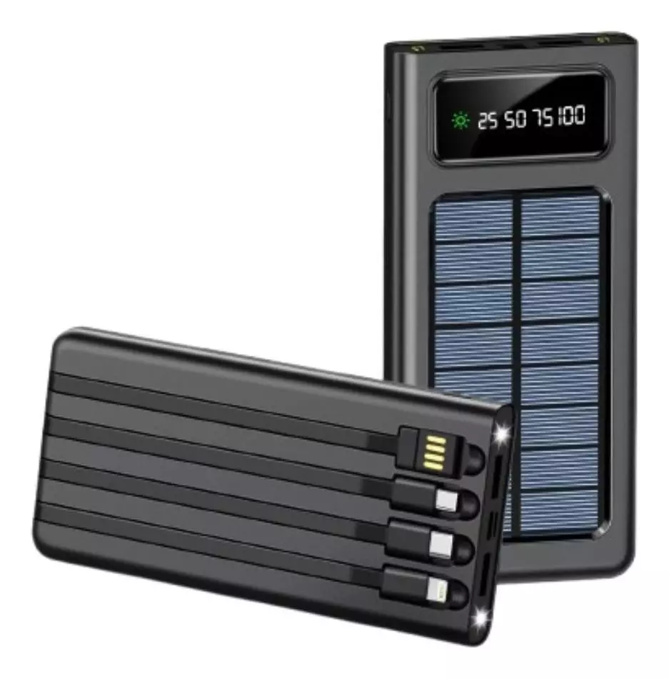 Cargador Portátil Solar Doble Puerto USB Pantalla LED Jhn-1