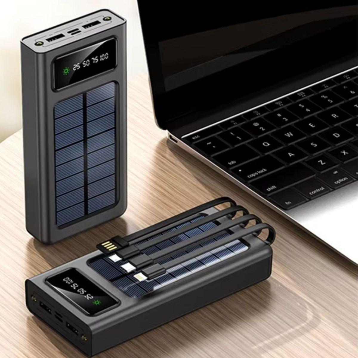 Cargador Portátil Solar Doble Puerto USB Pantalla LED Jhn-5