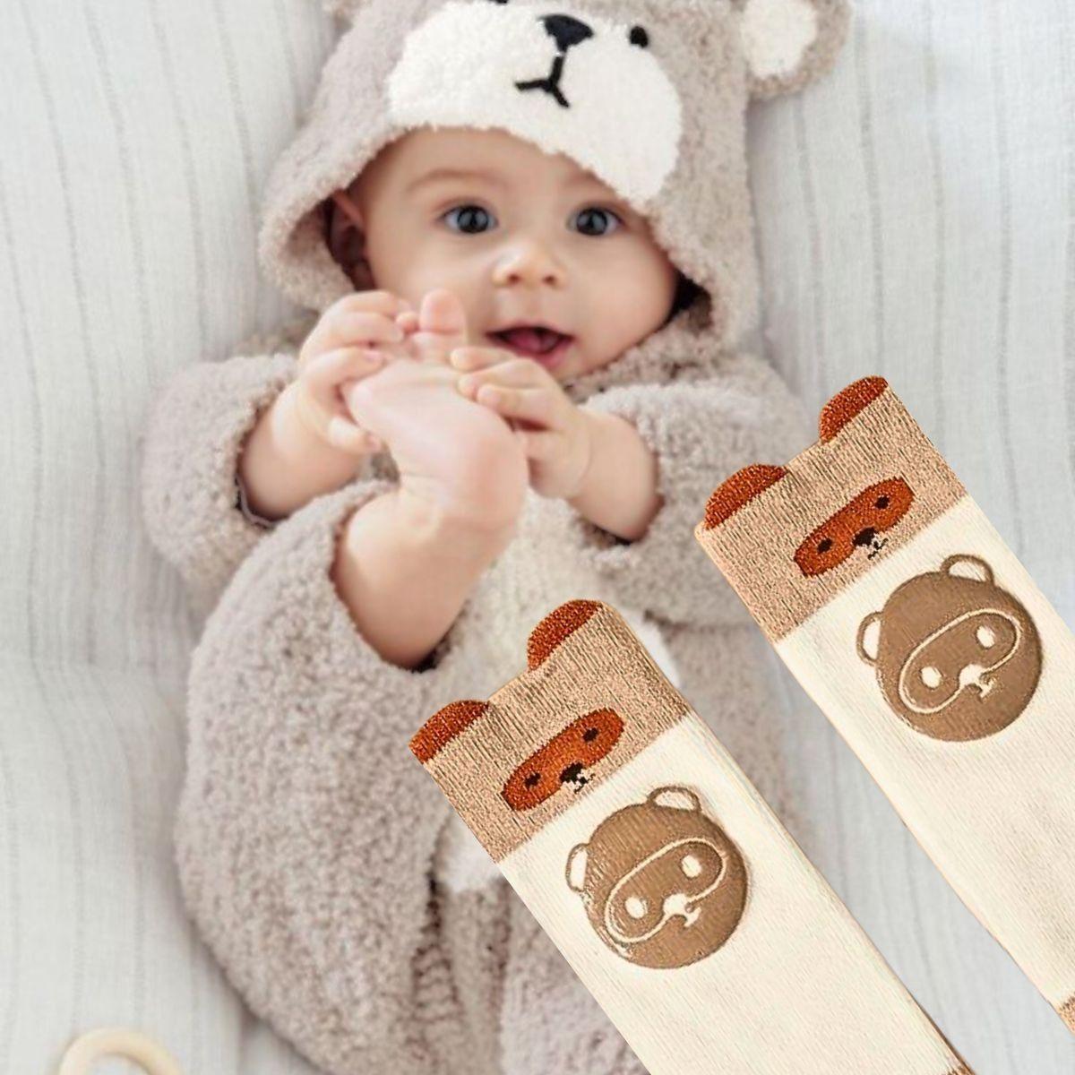 Set 5 Rodilleras Largas Algodón Diseño Animales Bebe Lau-1