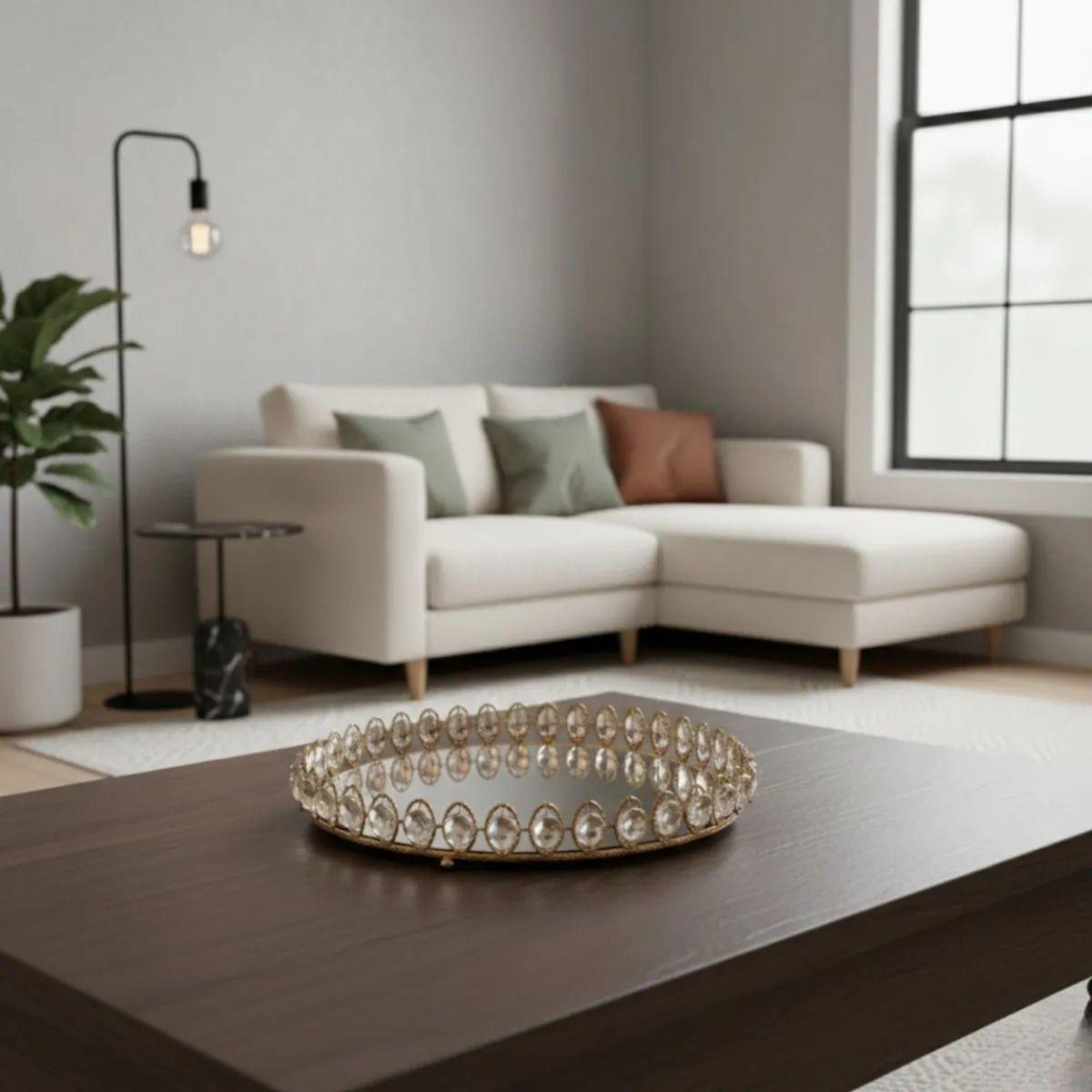 Bandeja Decorativa Gala Reflejante Adorno Elegante Jhn-6