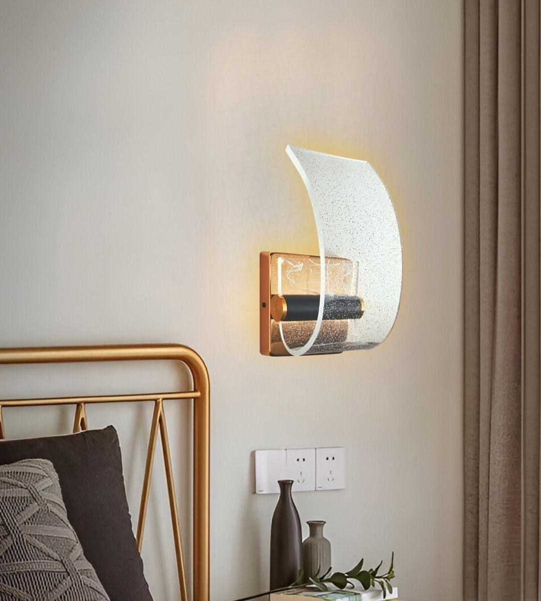 Lámpara Pared LED Elegante Dorada Acrílico Decorativa Jhn-8
