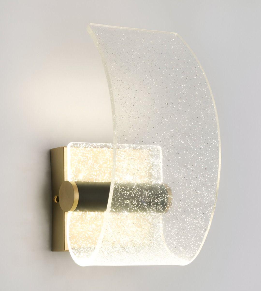 Lámpara Pared LED Elegante Dorada Acrílico Decorativa Jhn-9