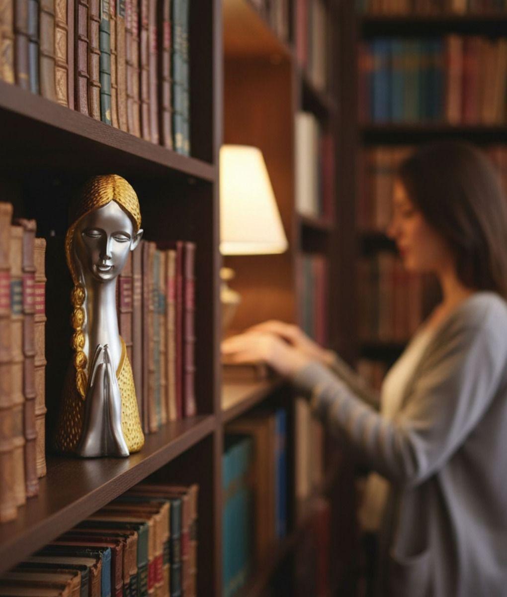 Figura Decorativa Niña Rostro Adorno Hogar Estatua Jhn-3