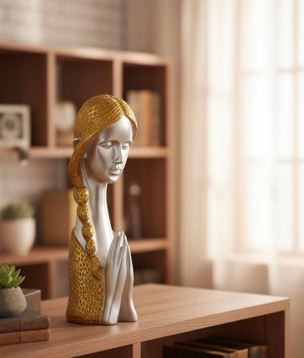 Figura Decorativa Niña Rostro Adorno Hogar Estatua Jhn-9