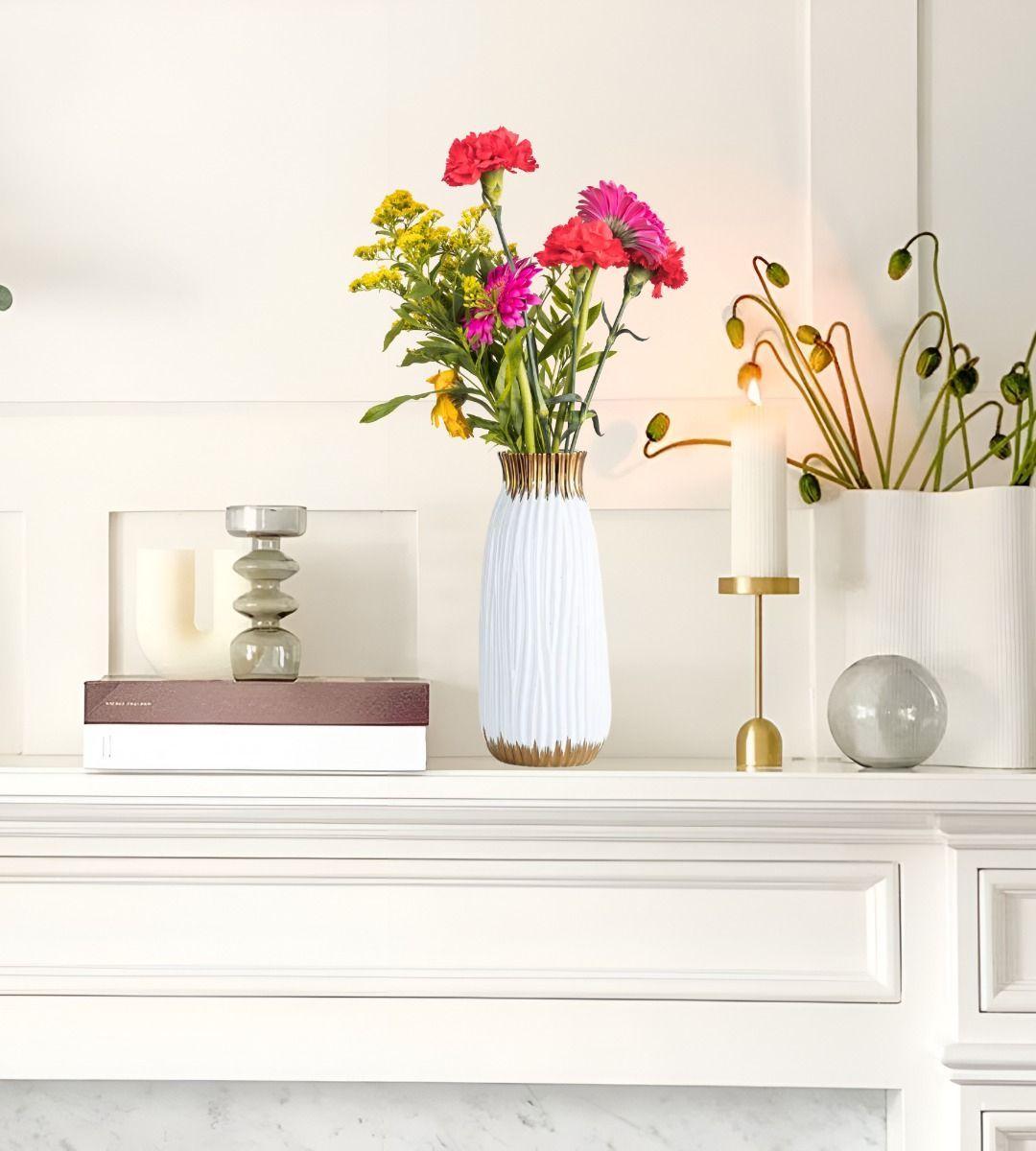 Florero Jarrón Cilíndrico Decorativo Moderno hogar 24cm Jhn-7