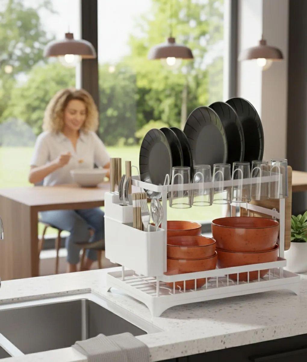 Secaplatos Escurridor Doble Nivel Organizador Cocina Jhn-6