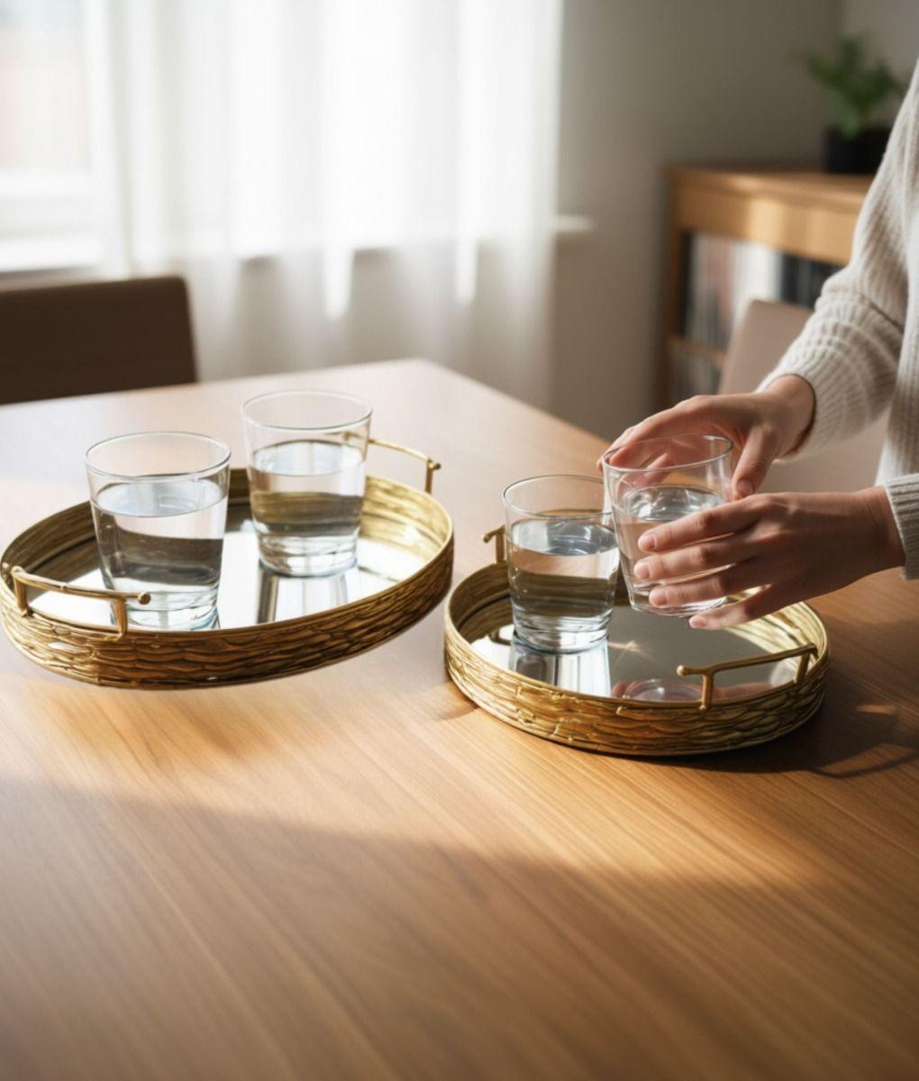 Set 2 Bandejas Decorativas Funcional Diseño Elegante Jhn-2