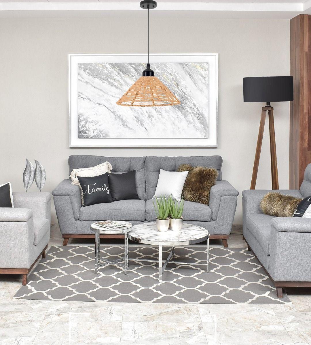 Lámpara Colgante Techo Tejida Vintage Natural Jhn-6