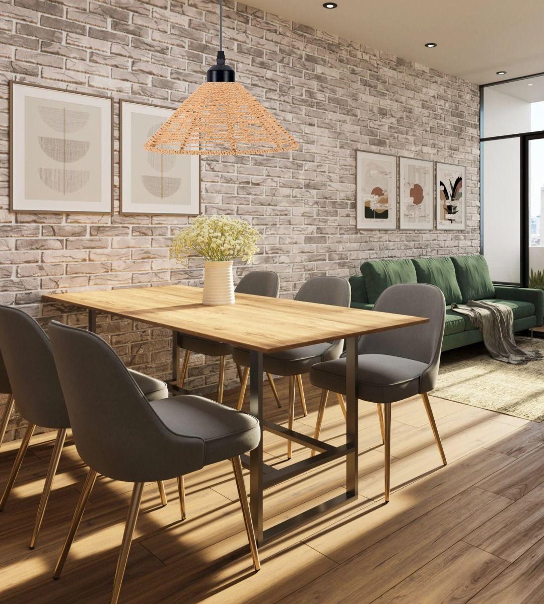 Lámpara Colgante Techo Tejida Vintage Natural Jhn-8