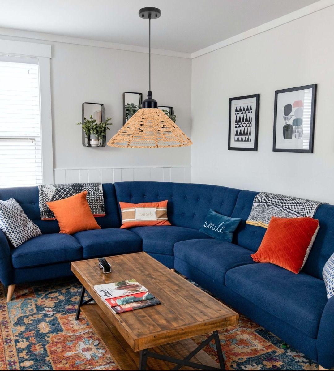 Lámpara Colgante Techo Tejida Vintage Natural Jhn-9