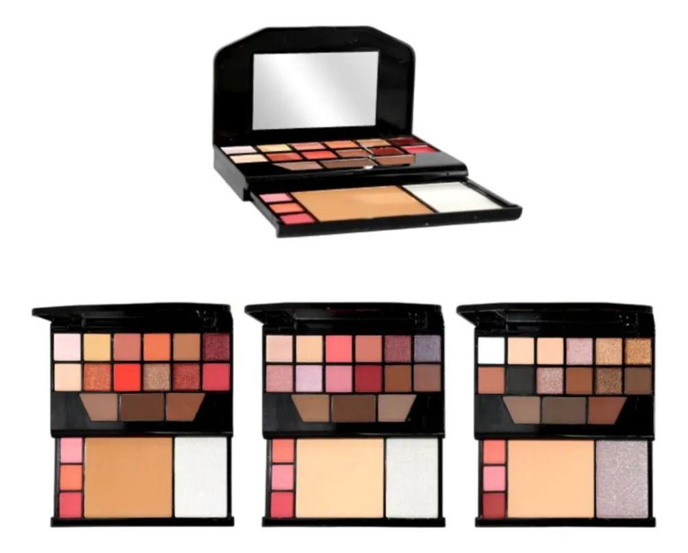 Set 3 Paletas Sombras Colores Pigmentación Profesional ALJ-1