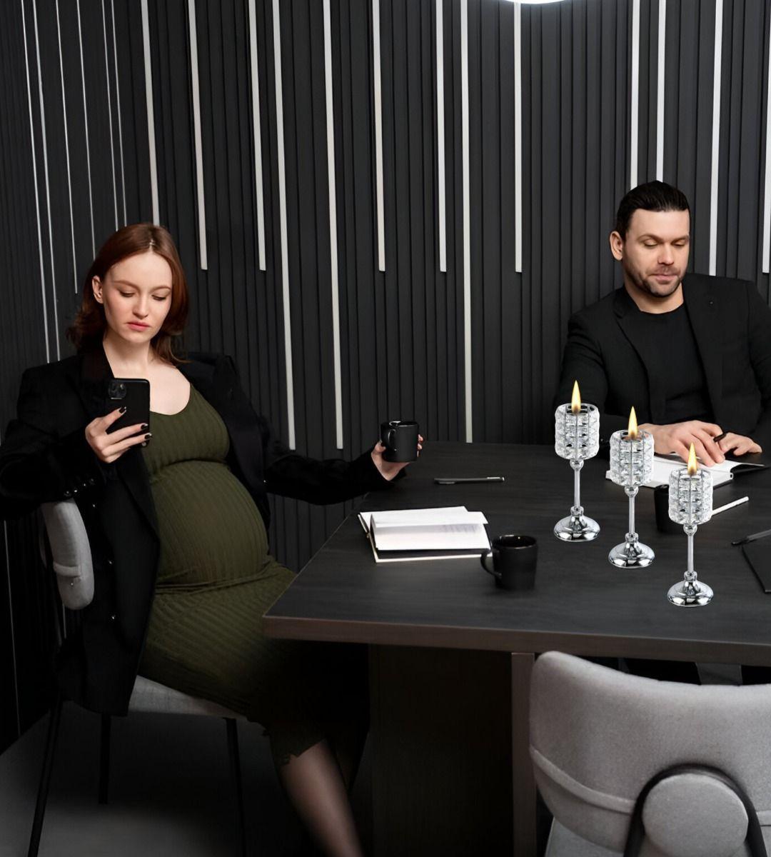 Portavelas Candelabro Decorativo Brillante Moderno Mesa Jhn-5