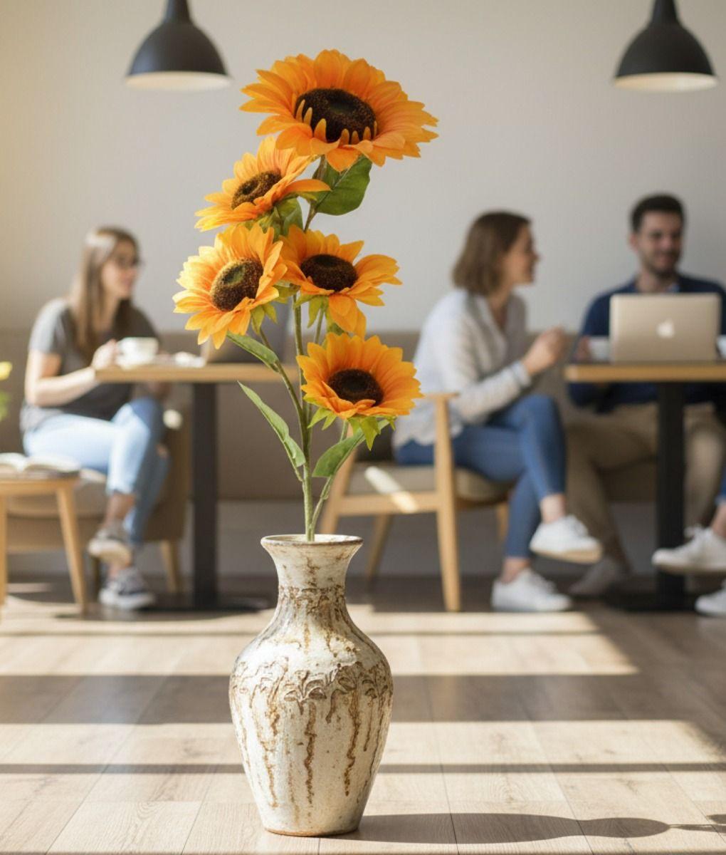 Flores Artificiales Ramo Decorativo Girasoles Adorno Jhn-3