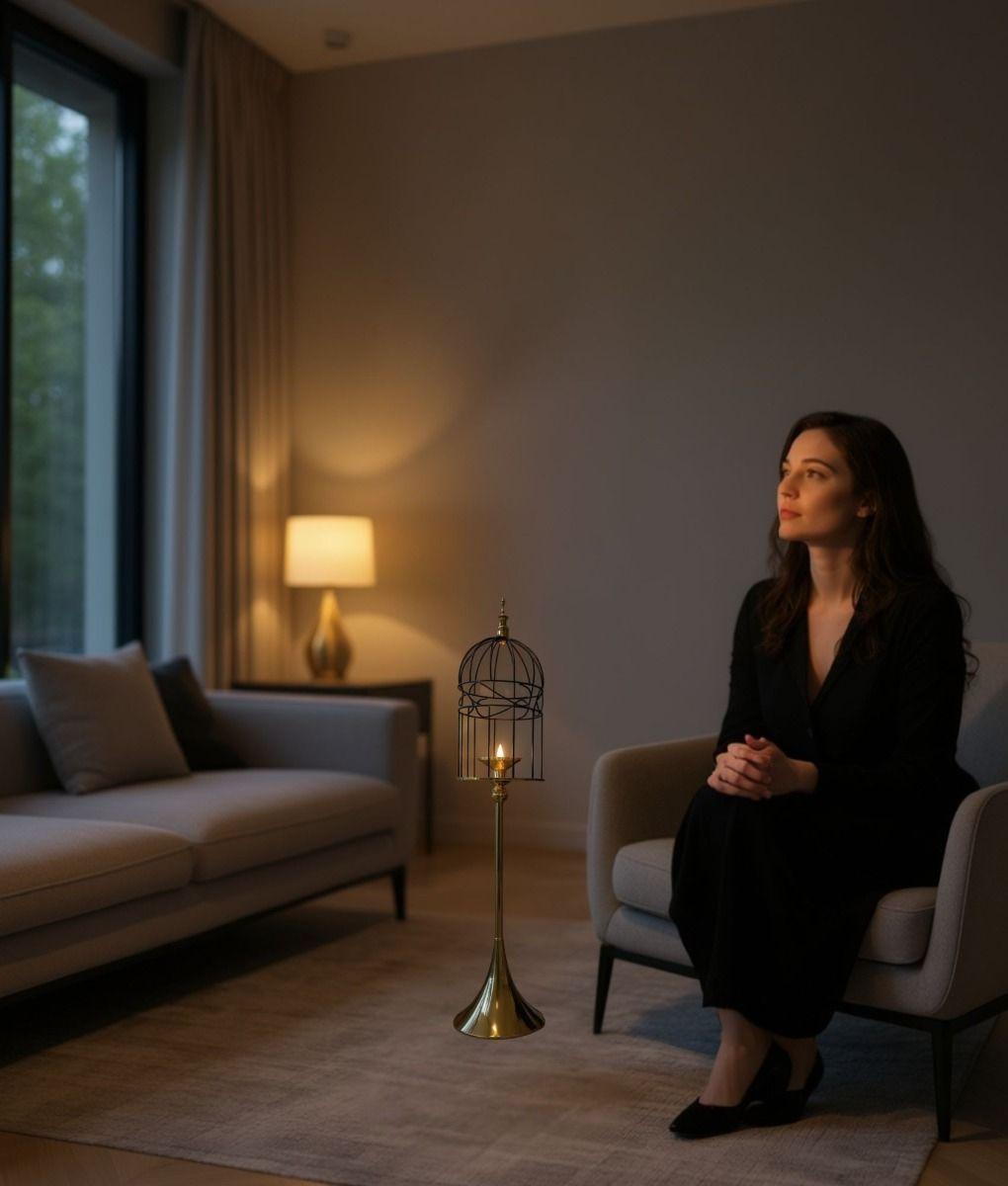 Portavelas Decorativo Multifuncional Candelabro Jaula Jhn-3