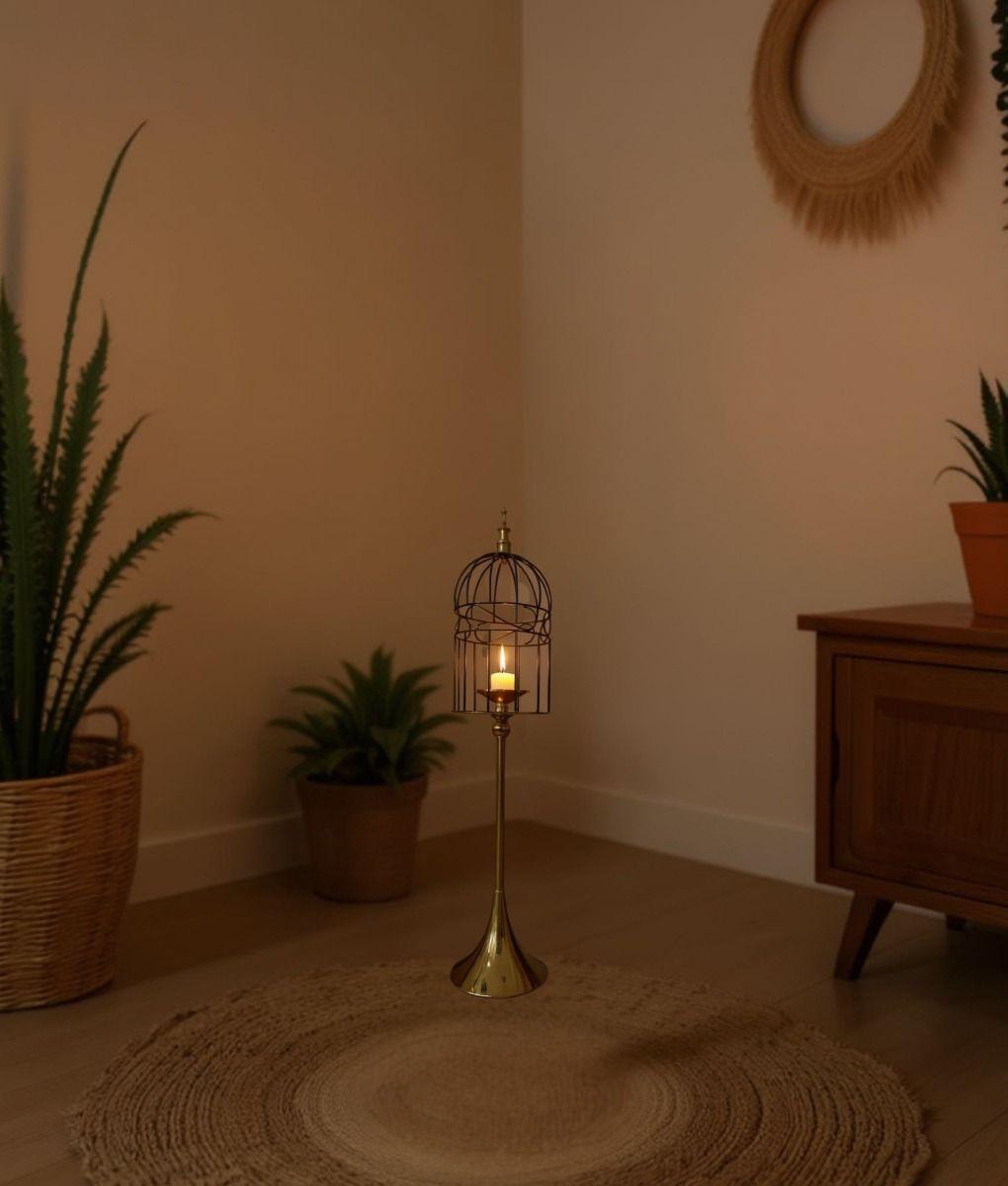 Portavelas Decorativo Multifuncional Candelabro Jaula Jhn-5