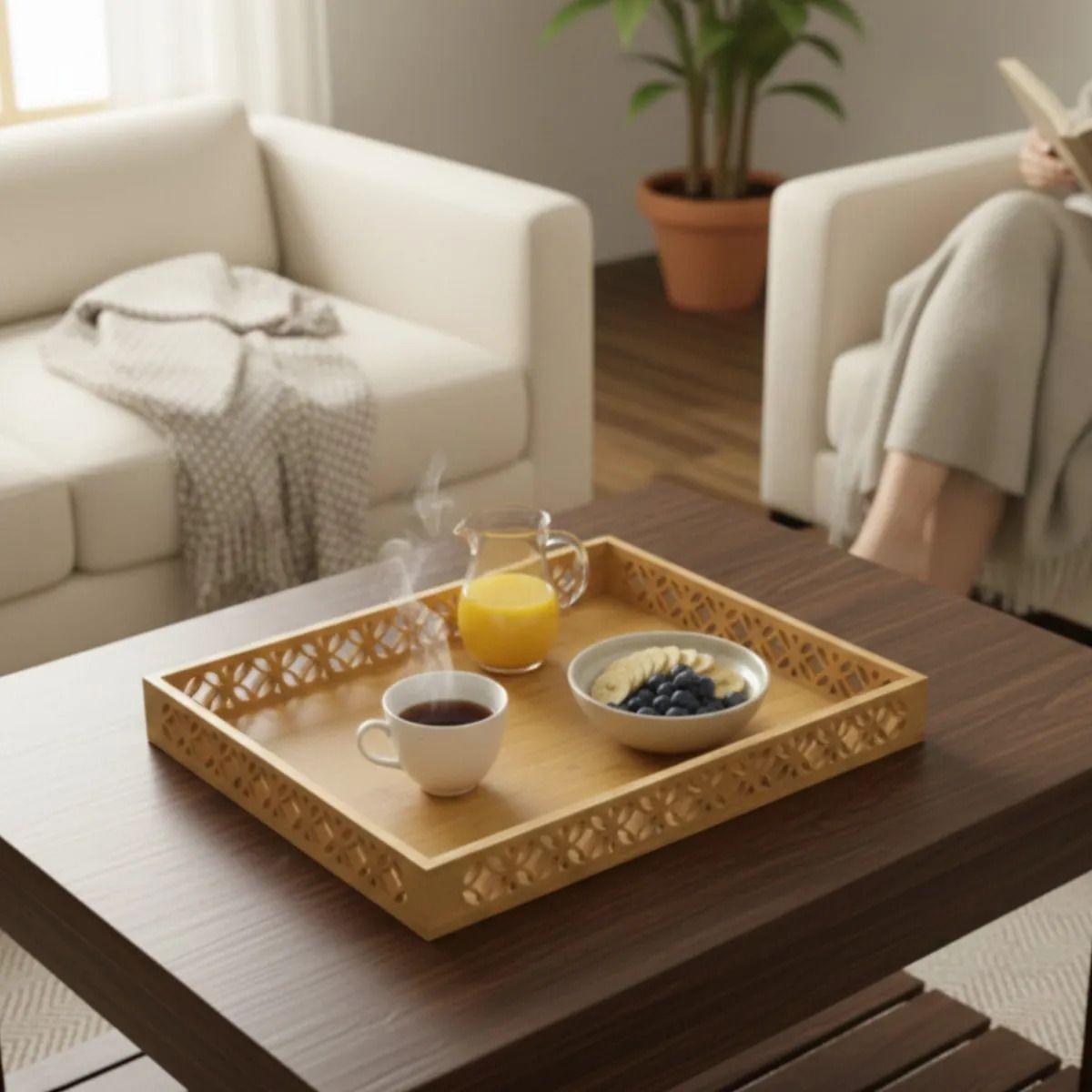 Set 3 Bandeja Servicio Decorativa Detalles Calados Hogar Jhn-2